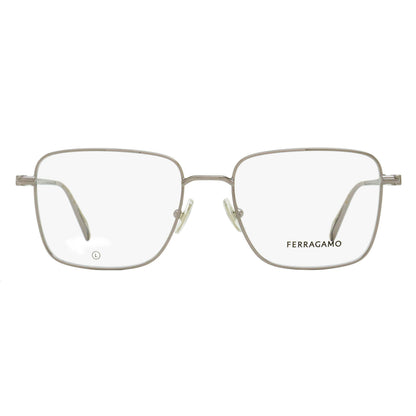 Ferragamo Rounded Rectangular Eyeglasses SF2231 021 Light Ruthenium 53mm