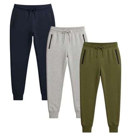 BenBen Womens 3 Pack Zipper Pocket Fleece Jogger