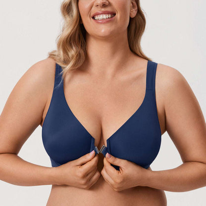 Front Closure Posture Support Underwire Plunge Bra