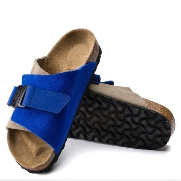 Birkenstock Unisex Copenhagen Nubuck Leather Ultra Blue/Taupe