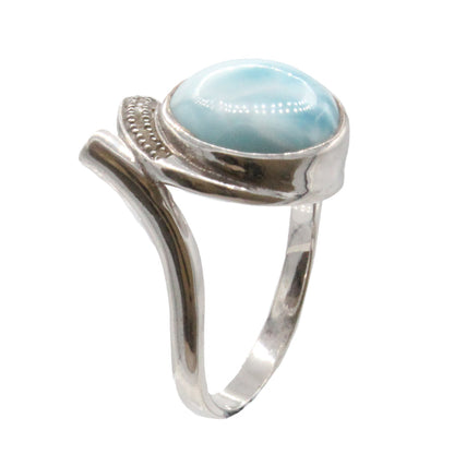 Larimar Stone Sterling Silver Como Ring Size 7 By Marahlago