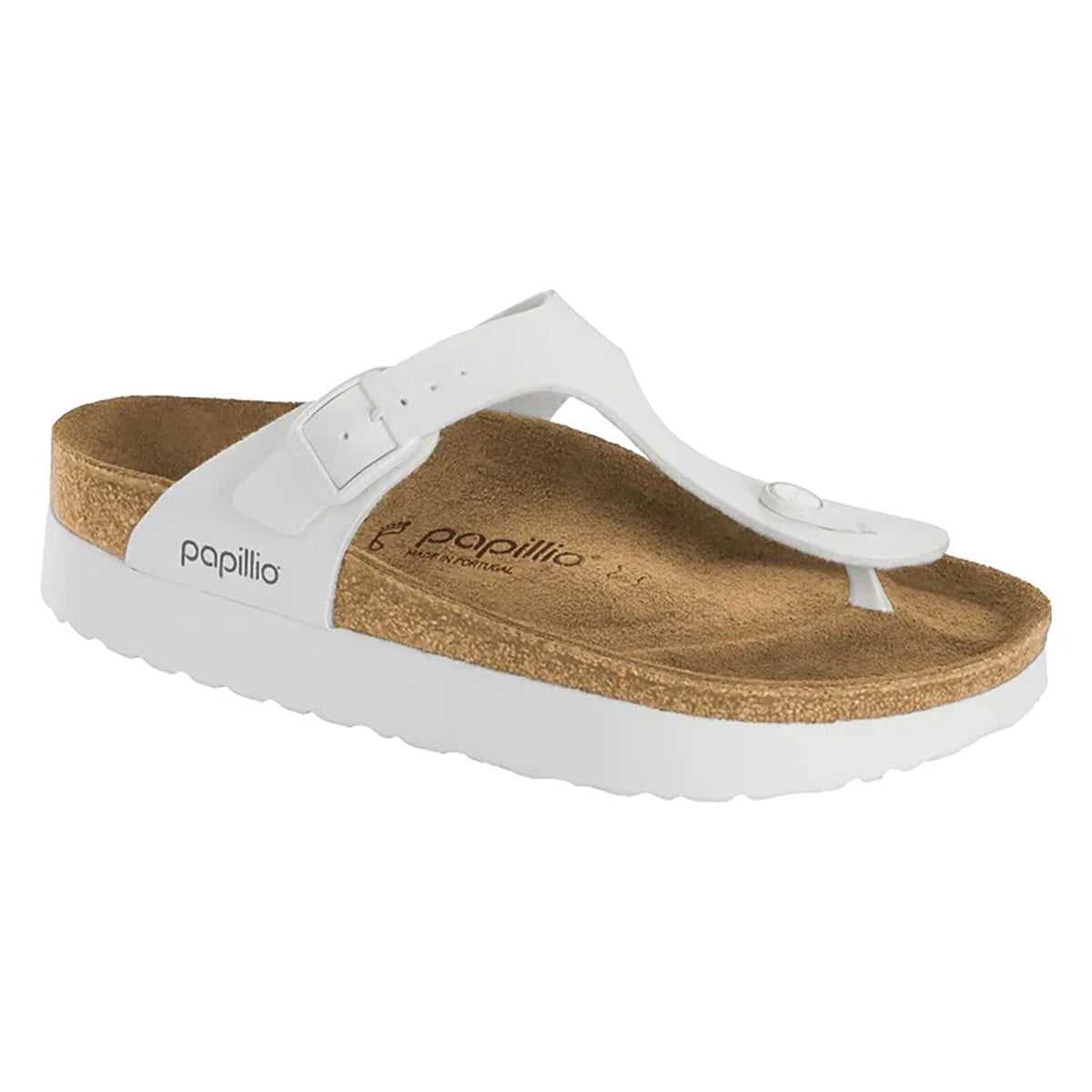 Birkenstock Gizeh Platform Birko-Flor White Sandals