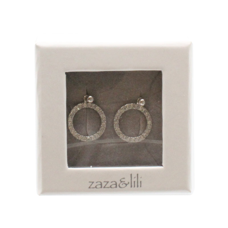 Zaza & Lilli Rhodium-Plated Silver Glint Stud Earrings