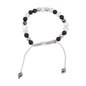 Black White & Crystal Silver Bead Bracelet By Karma Jewellery