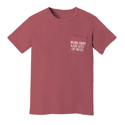 Frankie Jean Work Hard & Eat Lots of Tacos Pocket Tee