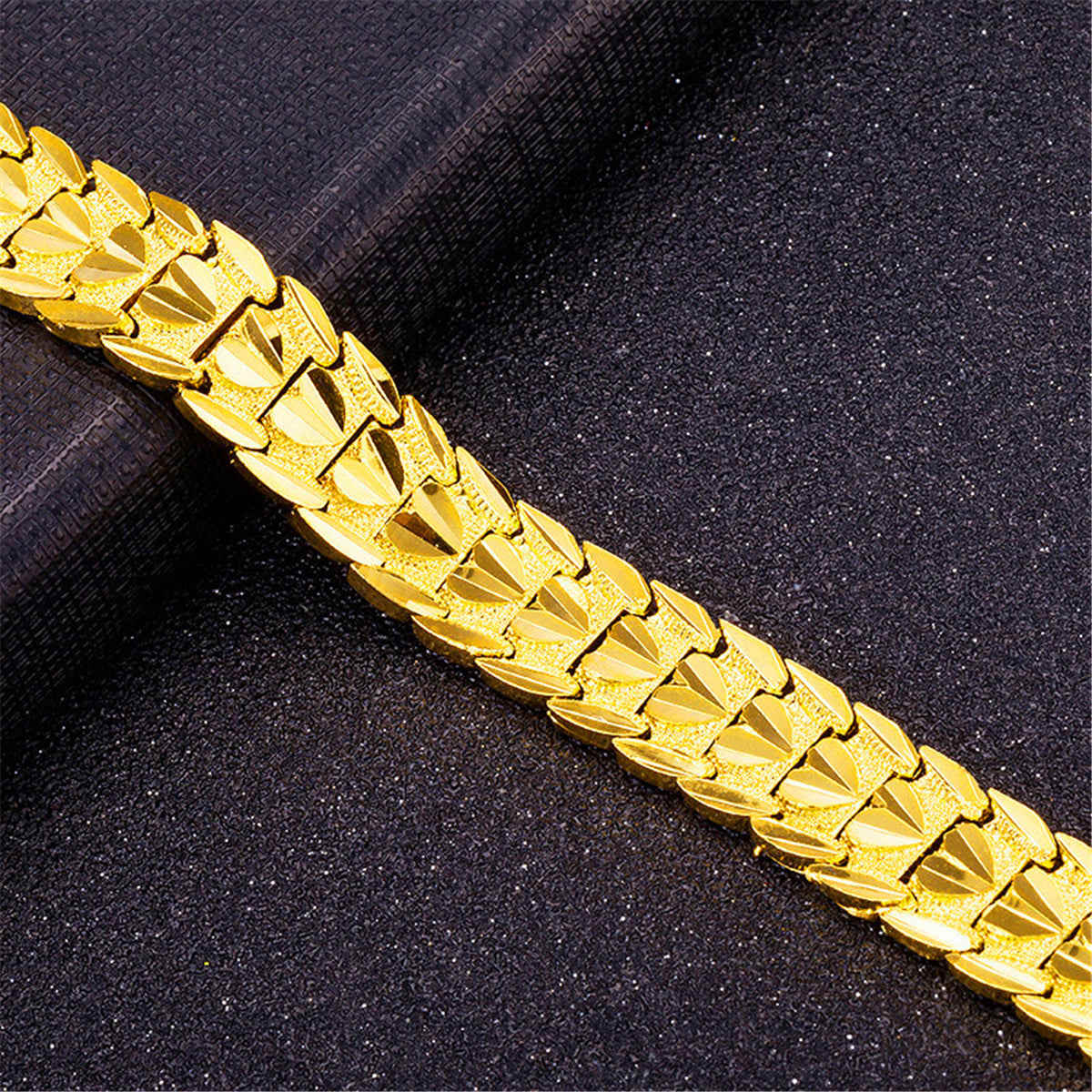 24k Goldtone Heart Watch Bracelet