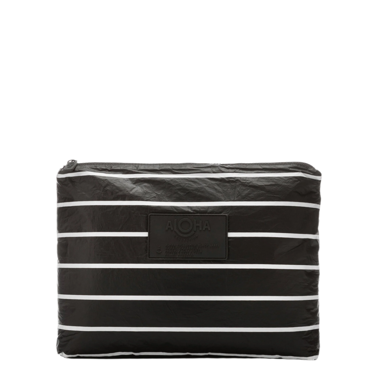 Aloha Mid Pouch - Pinstripe White On Black