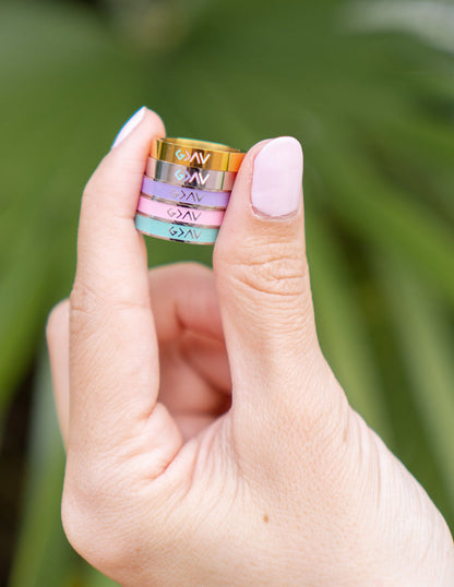 Elevated Faith Mint Enamel Highs and Lows Ring