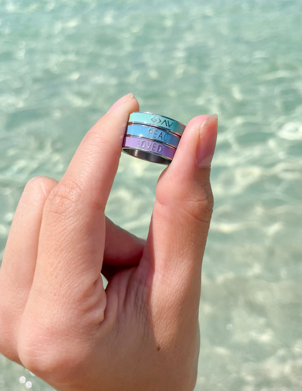 Elevated Faith Mint Enamel Highs and Lows Ring