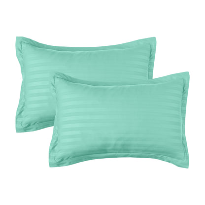 Elegant Comfort 8-Piece Dobby Stripe Comforter Set - Includes 4-Piece Sheet Set with Double Sided Storage Pockets