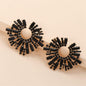 Black Cubic Zirconia & Goldtone Stud Earring