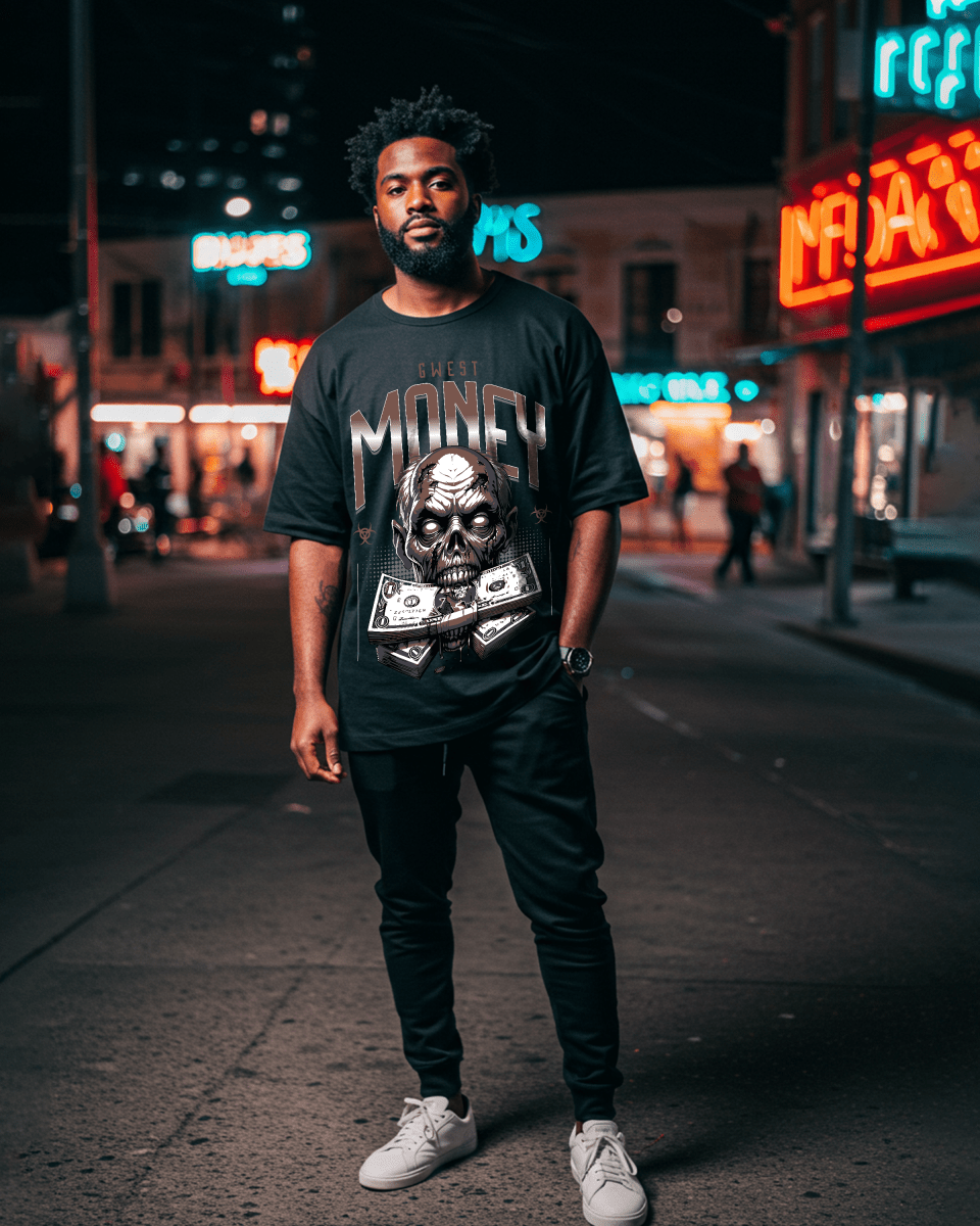G West Money Zombie Oversized T-Shirt Mens