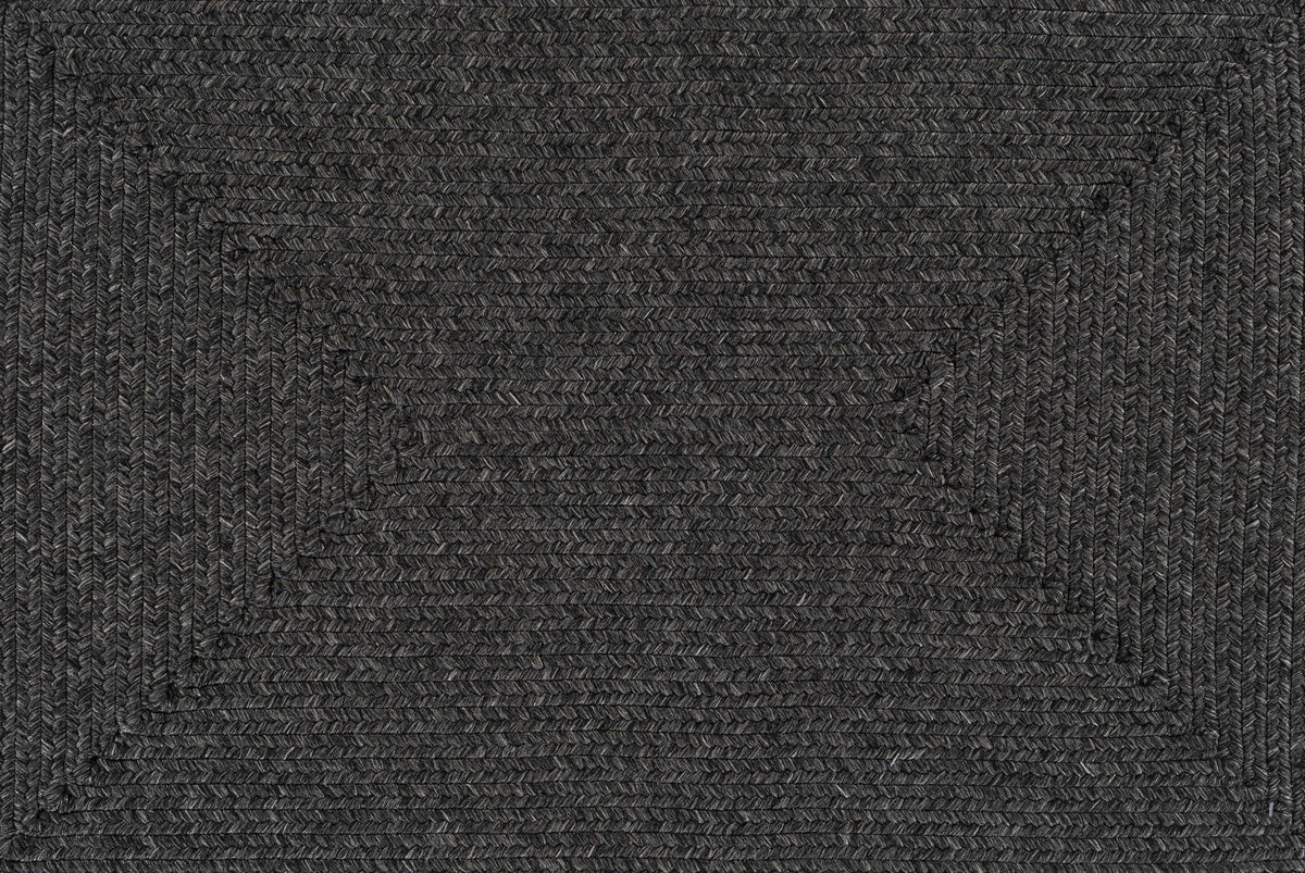 Black Braided Faux Jute Rug