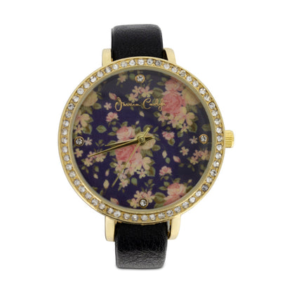 Jessica Carlyle Blue Flowered Background Watch 1666 (Blemished Box)