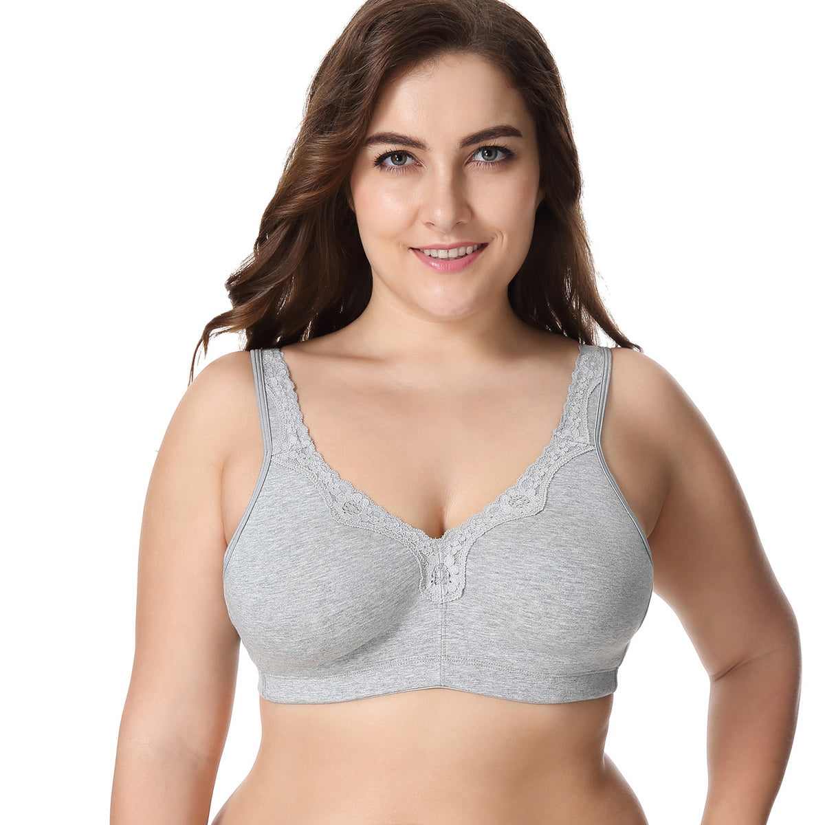 Comfort Cotton Wireless Full Coverage Lace Bra