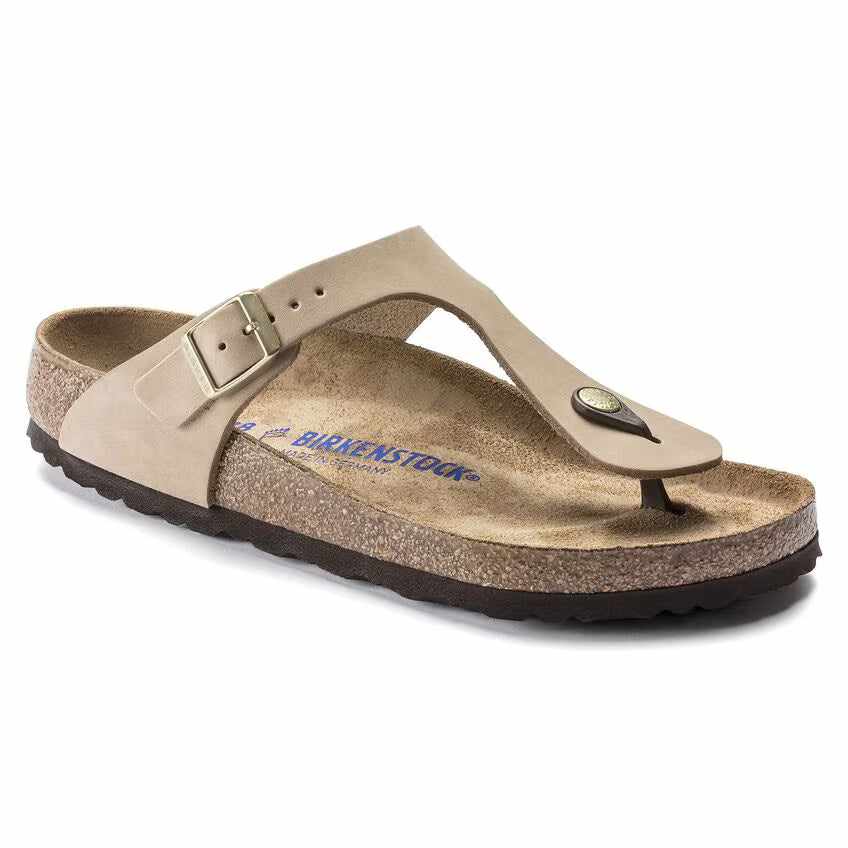 Birkenstock Gizeh Soft Footbed Nubuck Leather Sandals