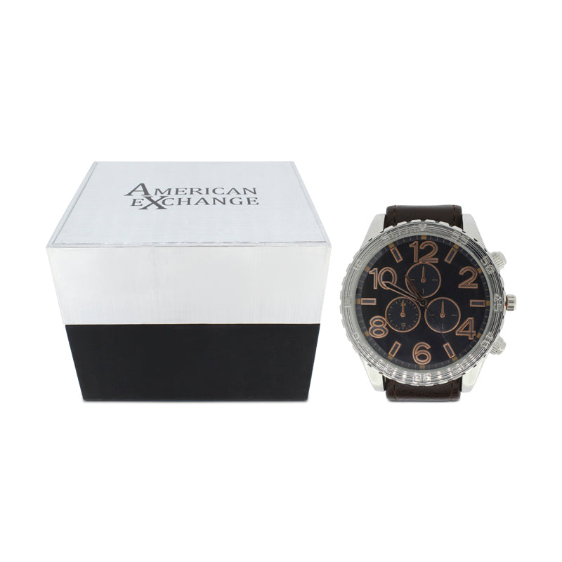 American Exchange Silver Mens Watch With Interchangeable Straps 5314