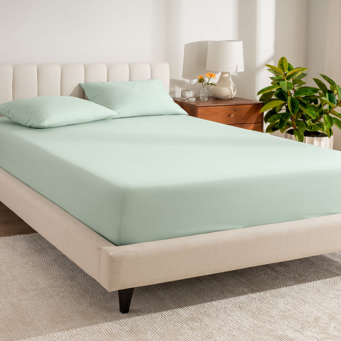 Bare Home Organic Cotton Fitted Sheet Grey