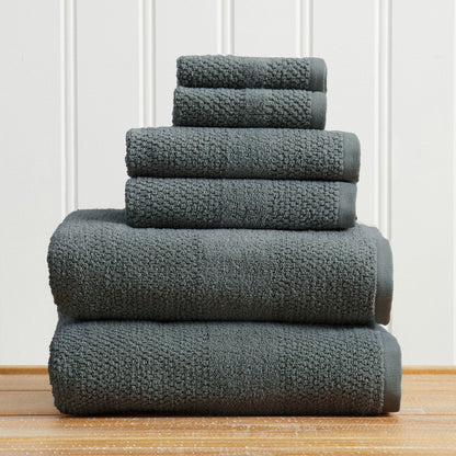 100% Cotton Woven Texture Bath Towel Set - Marbella Collection