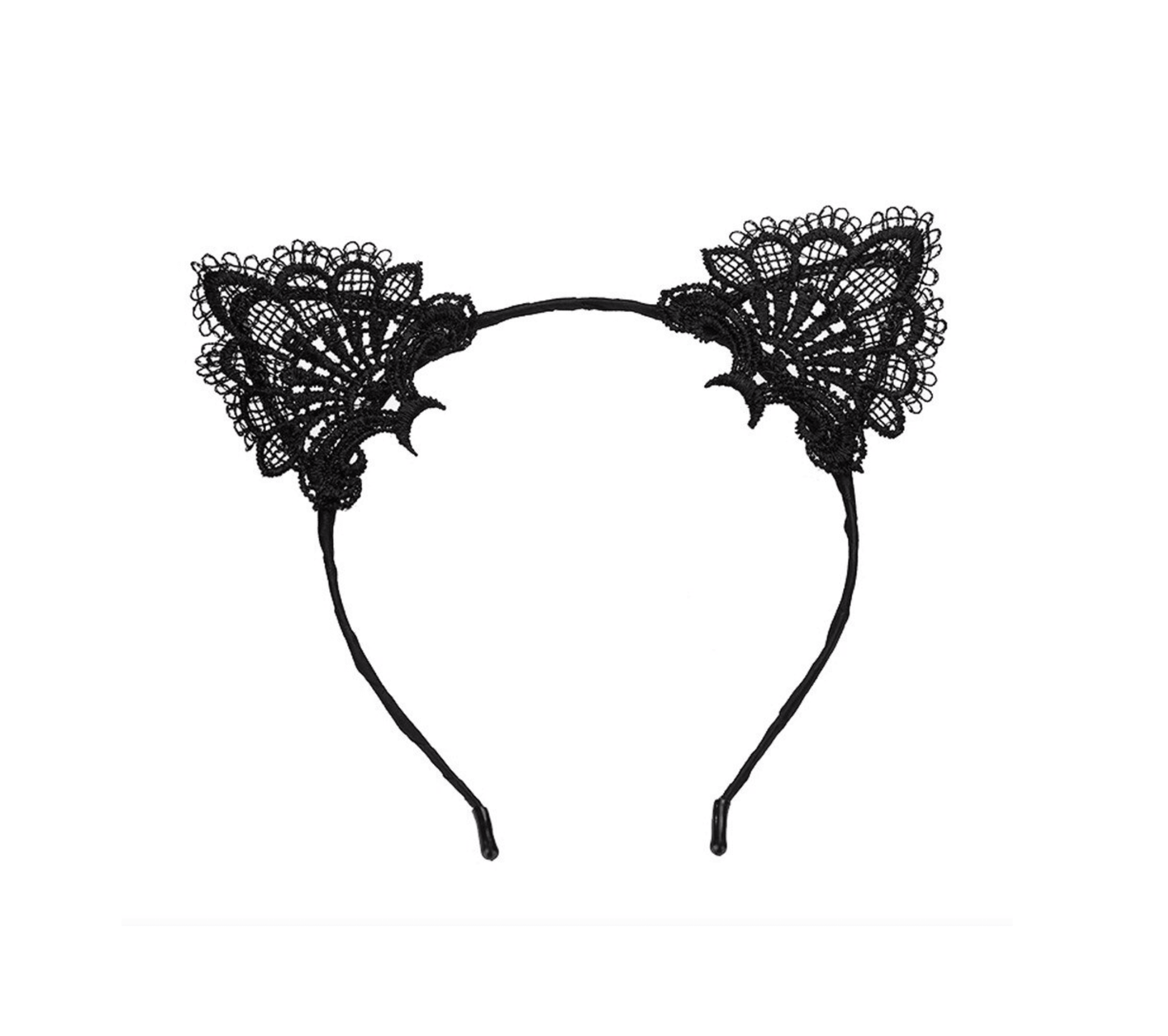 Black Lace Cat Ears Headband