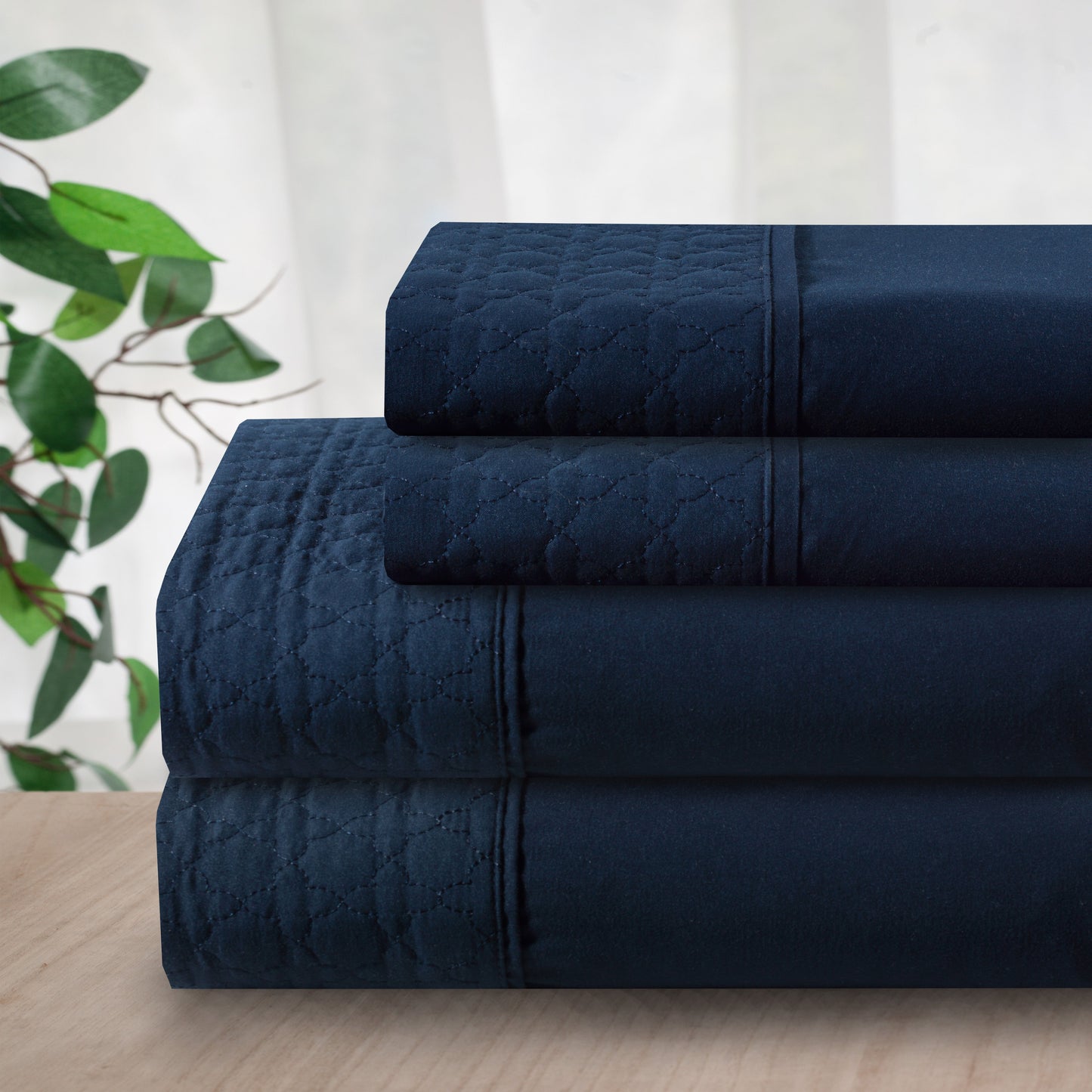 Elegant Comfort Quilted 4-Piece Sheet Set, Premium Hotel Quality