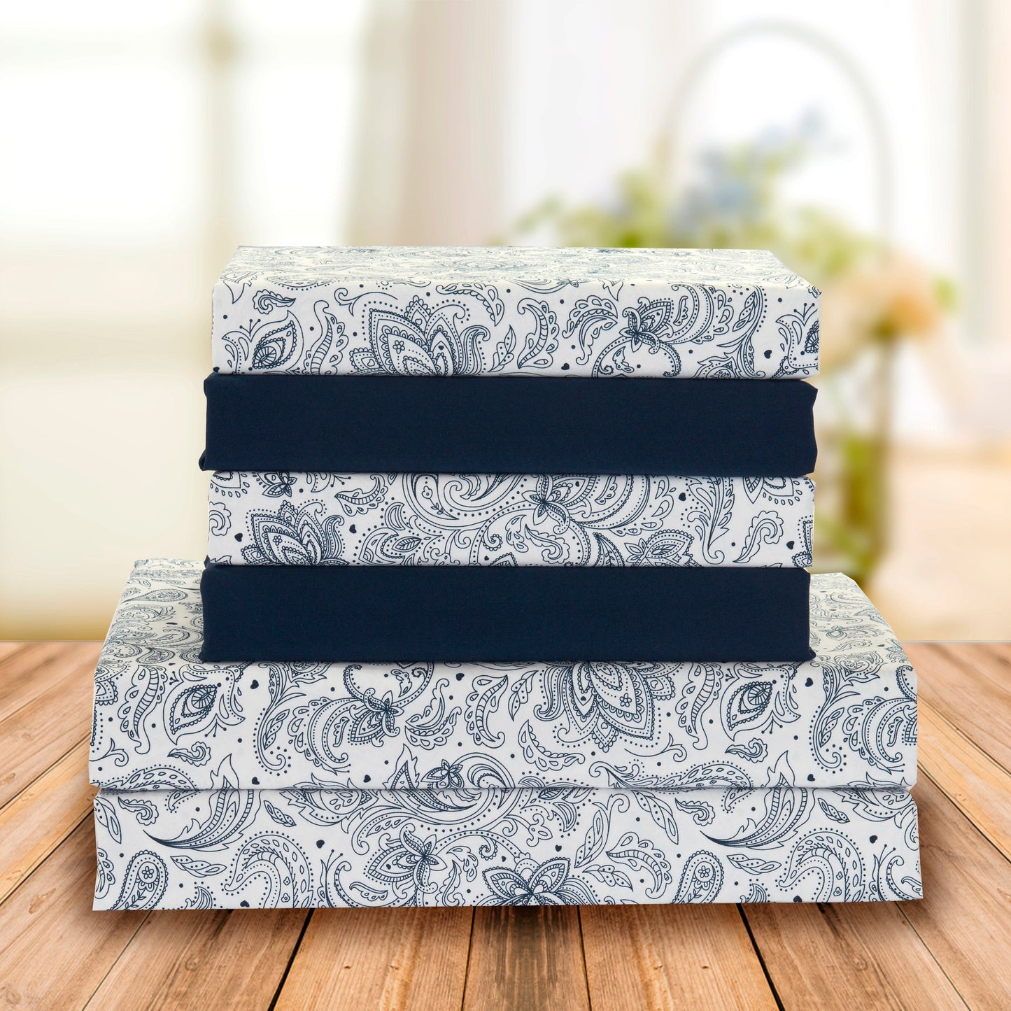 Elegant Comfort 6-Piece Paisley Printed Pattern - Soft as a Hotel Premium Quality Sheet Set
