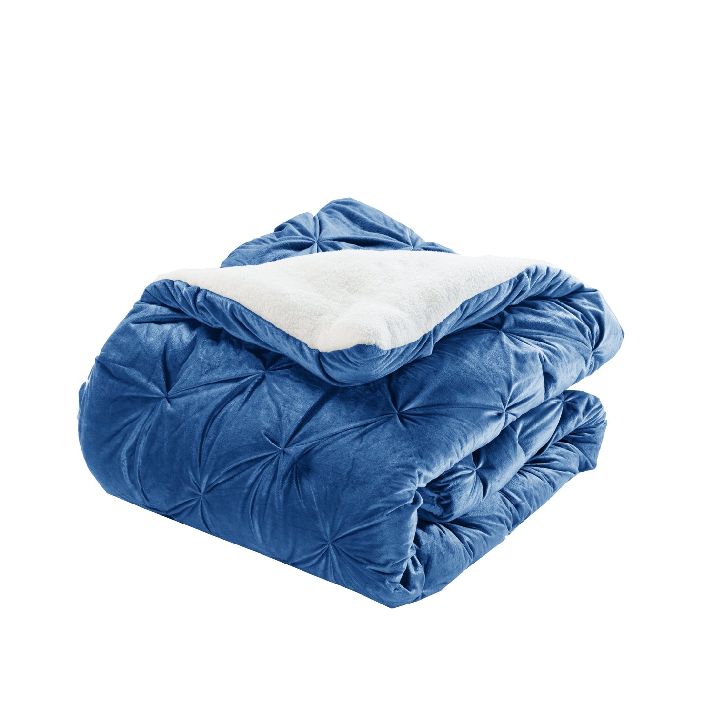 Elegant Comfort 3-Piece Pinch Pleated Micro-Suede Reversible Sherpa - Comforter Set