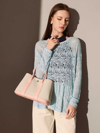 Carefree Canvas and Leather Top Handle Bag