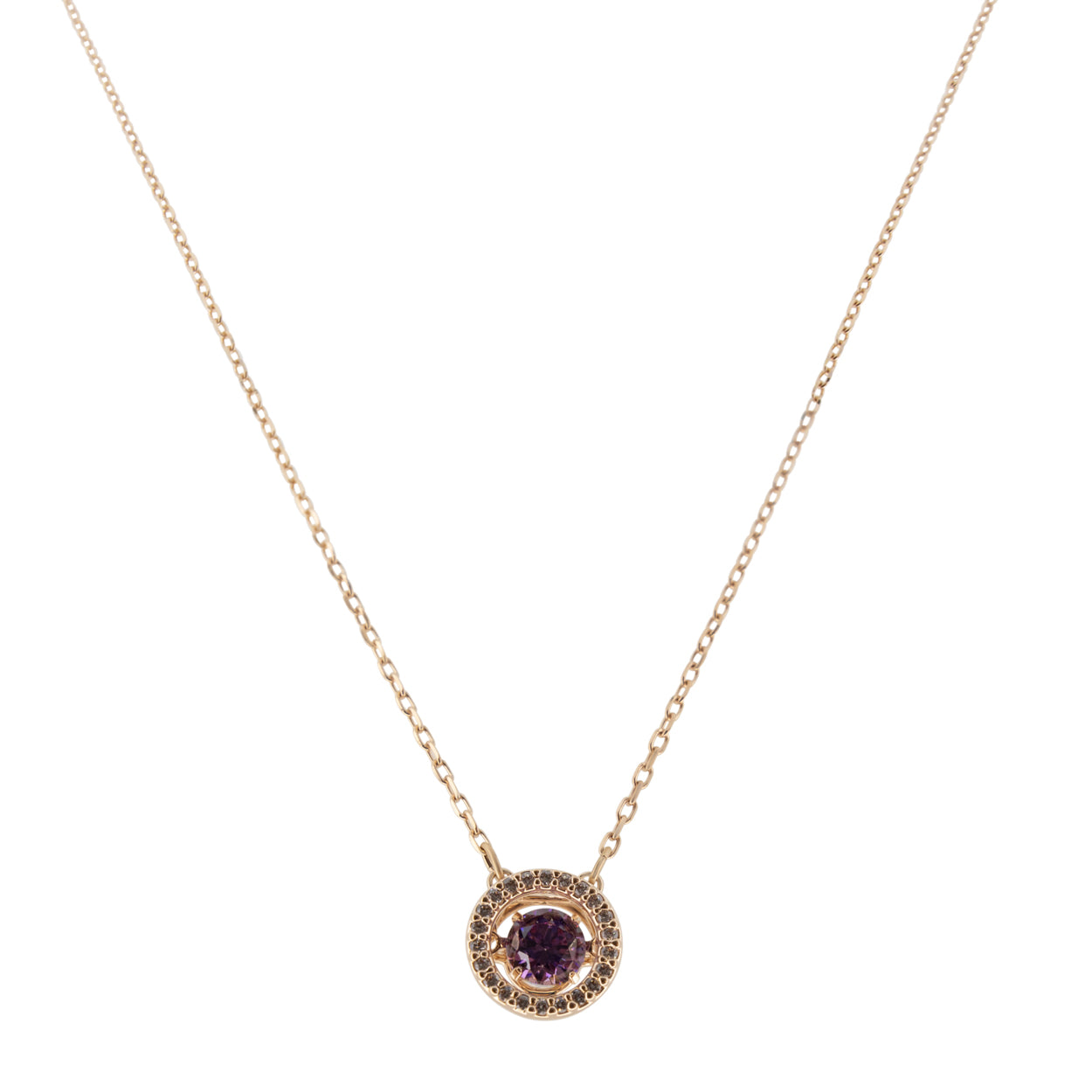Swarovski Purple Sparkling Dance Rose Gold Pendant 5620551