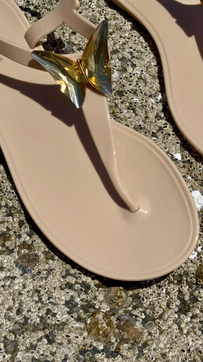 ALIANA White Gel Beach Sandals