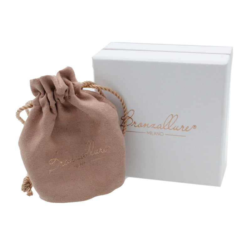 Rose Gold Drop Earrings 18ct Rose Gold Plated Bronzallure Square Link