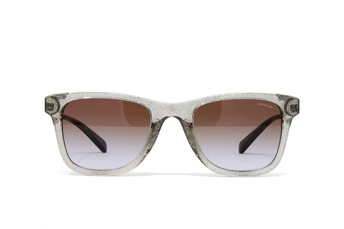 Coach Grey Glitter Sig C Square Sunglasses