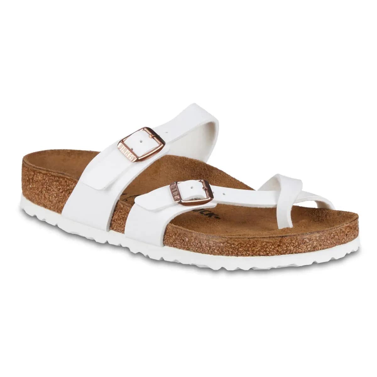 Birkenstock Women's Mayari Birko-Flor White / Copper Sandals