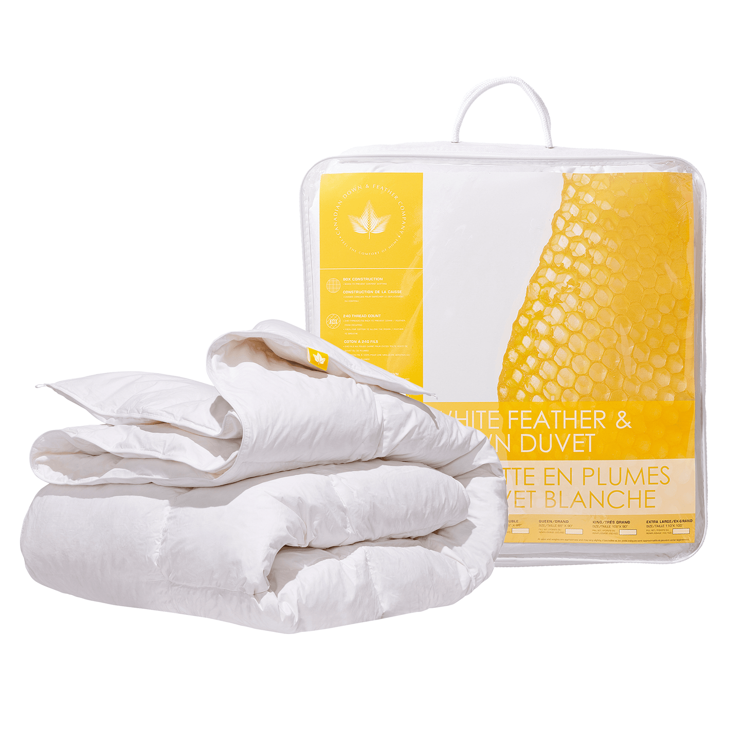 Canadian Down & Feather Company White Feather & Down Comforter, Regular Weight