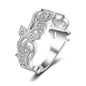 Cubic Zirconia & Silvertone Botany Ring