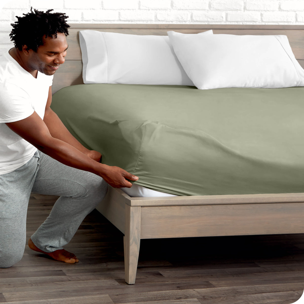 Bare Home Double Brushed Fitted Sheet