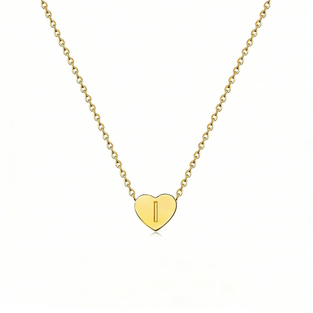 Dainty Initial Heart Necklace Personalized 26 Letters Available
