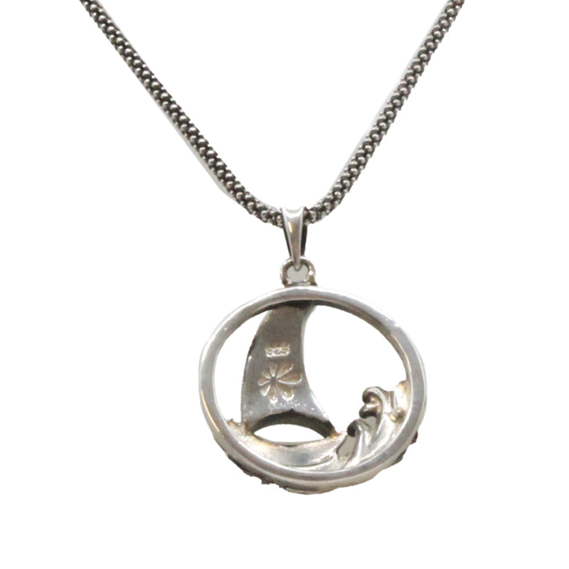 Sailboat Larimar Stone Sterling Silver Necklace By Marahlago
