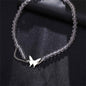 Acrylic & Silvertone Chain-Accent Butterfly Beaded Choker Necklace
