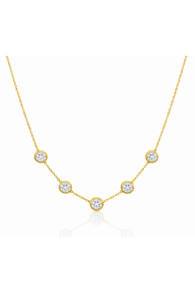 Crystal Bezel Station Necklace