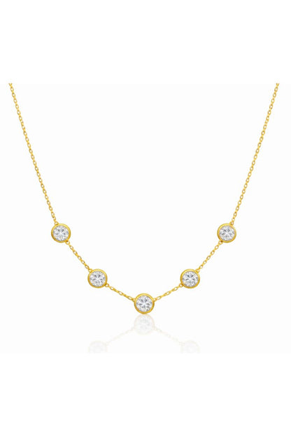 Crystal Bezel Station Necklace