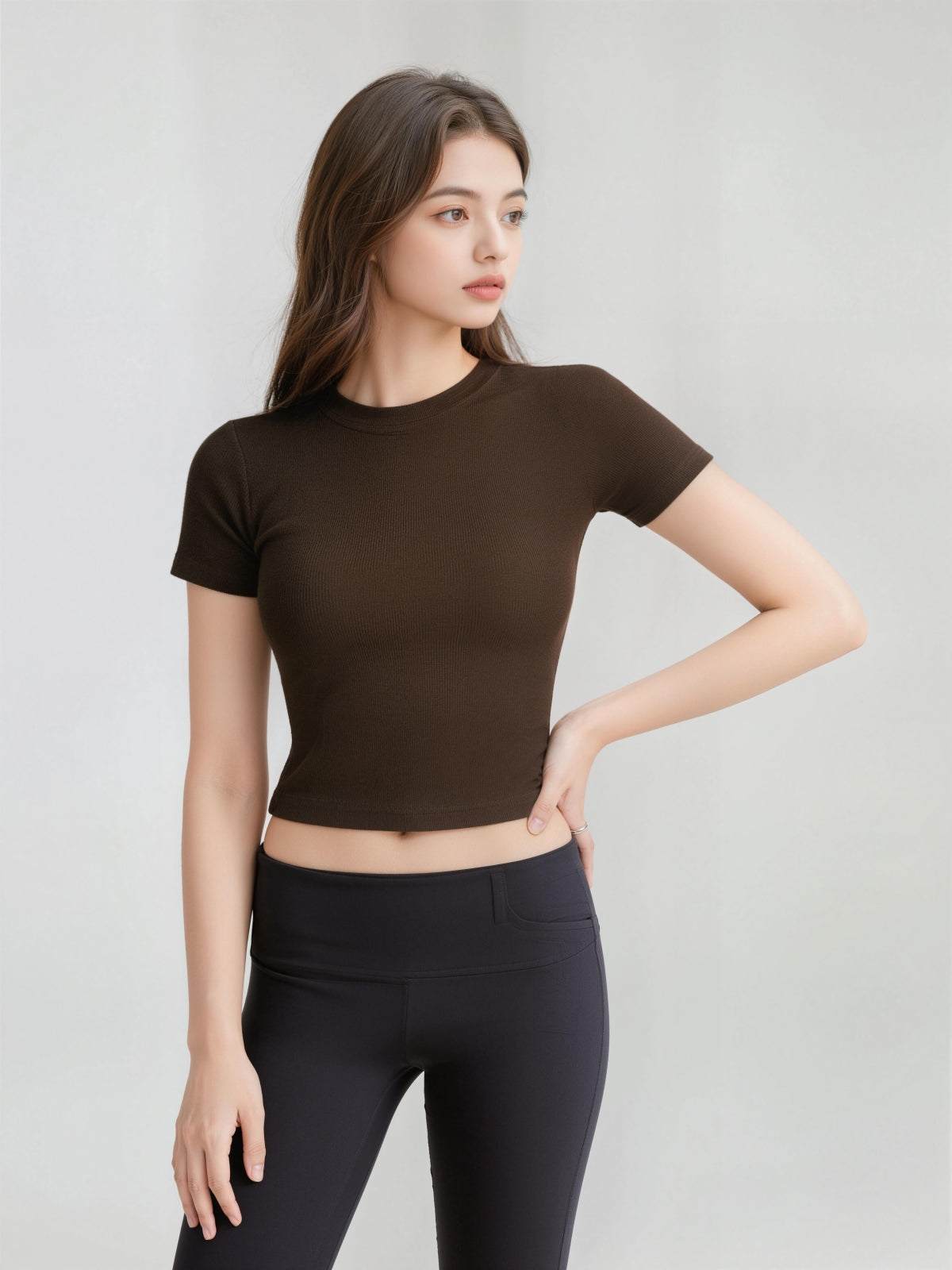 Buttery Soft Built-In Padded Bra Short Sleeve T-Shirt