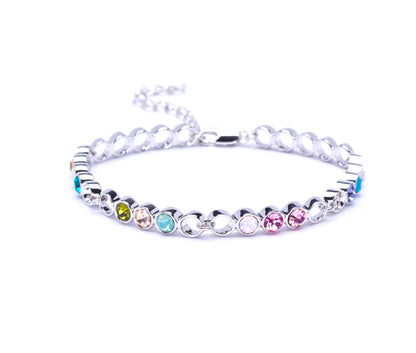 Adjustable Circular Linked Bracelet with Swarovski Crystals by callura