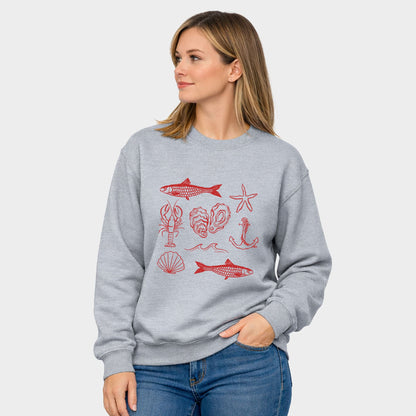 Fisherman Collage - Womens Sweatshirt Sweatshirt