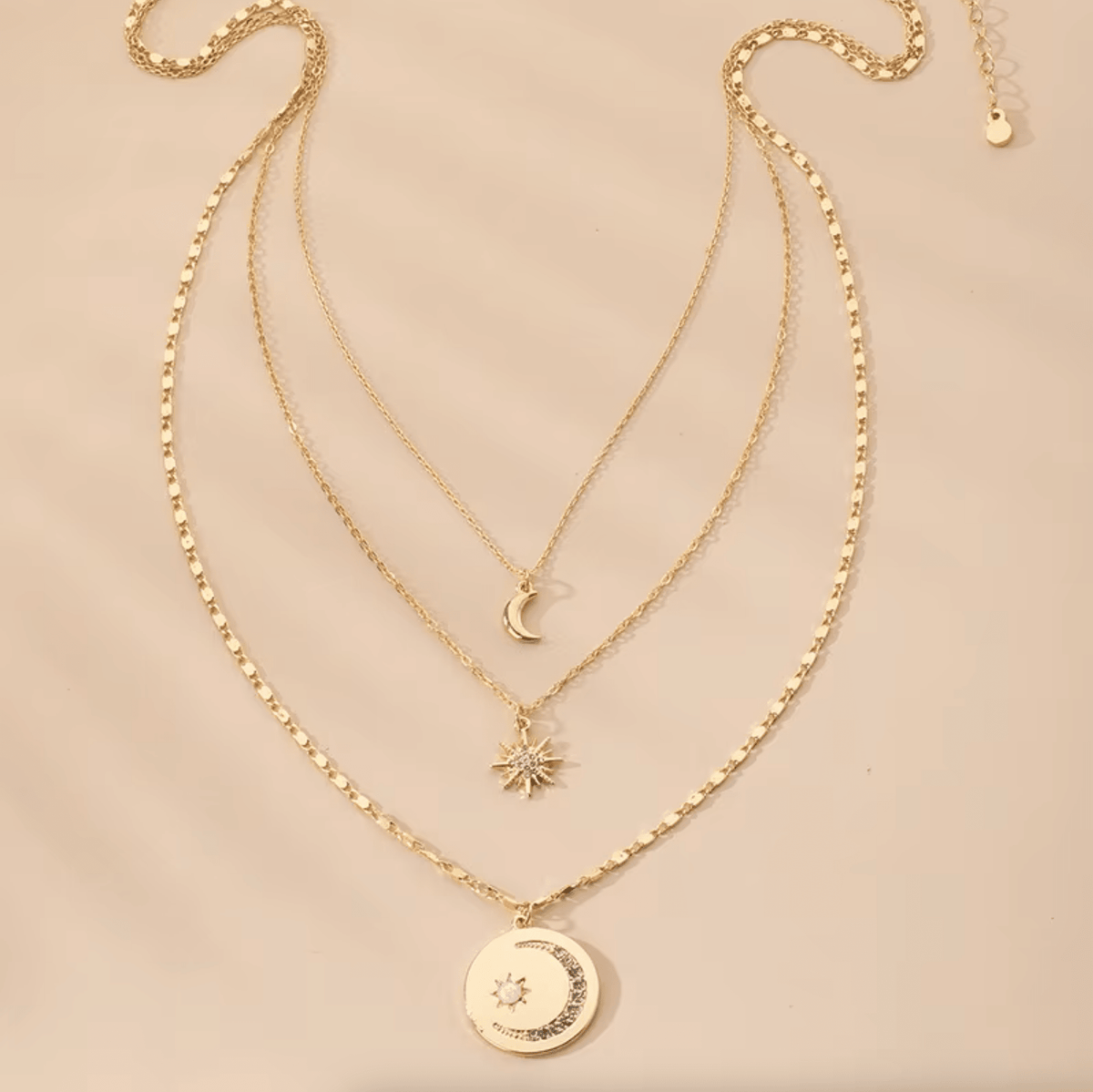 Goldtone Celestial Layered Necklace