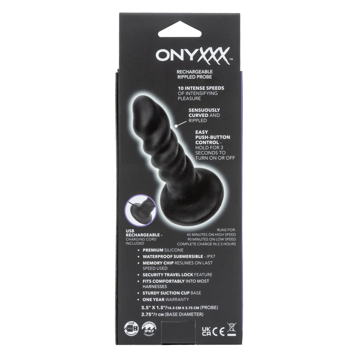 CalExotics Onyxxx Rechargeable Rippled Probe