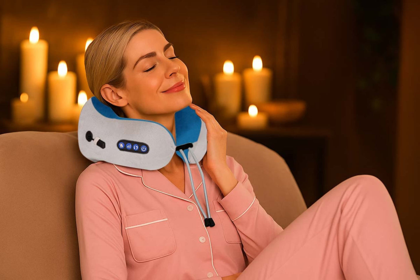 Calm Wrap Rechargeable Memory Foam Pillow Massager