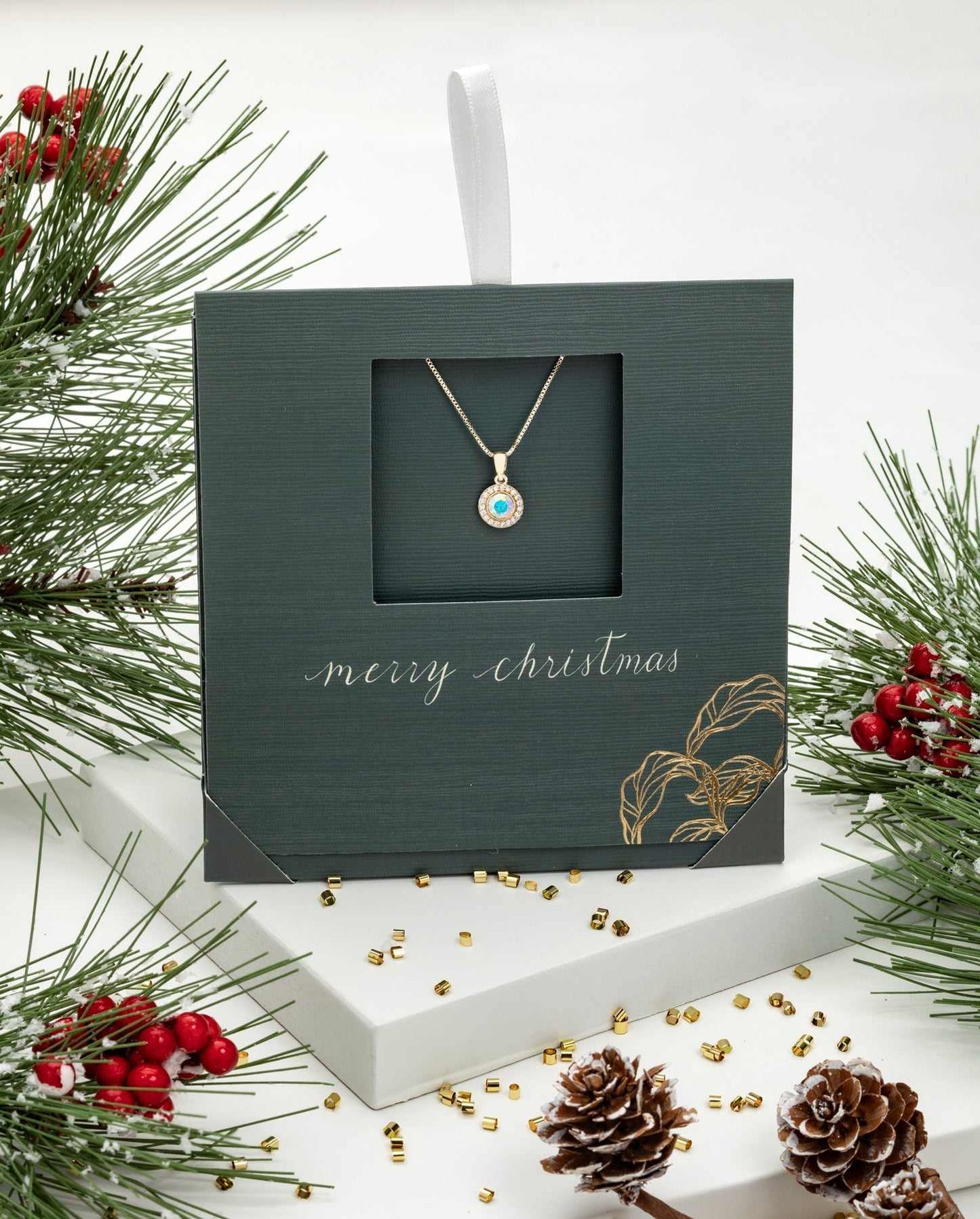 Gold Halo Necklace – Made with Swarovski Crystals