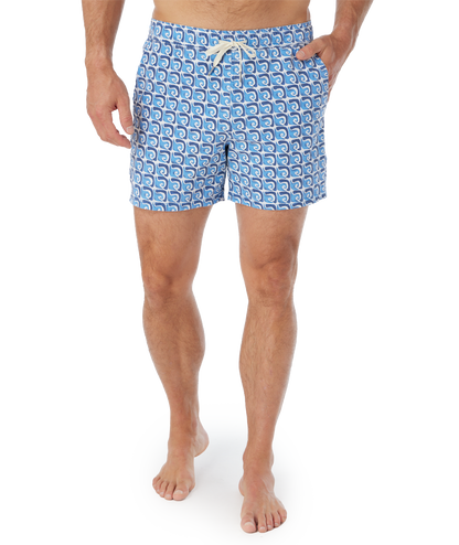 Fair Harbor The Bungalow Men's Swim Trunk Boardshort - Rolling Waves