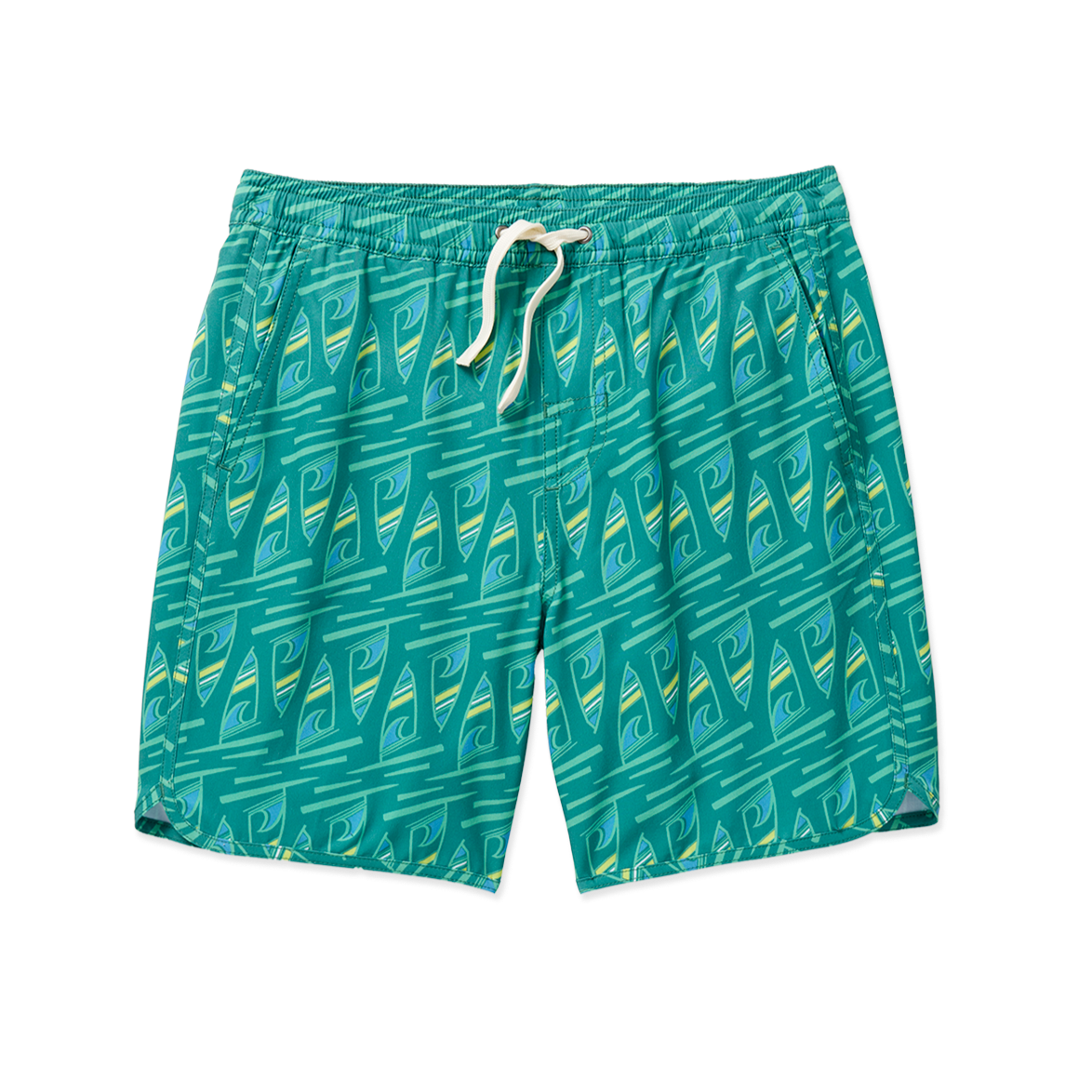 Fair Harbor Kid's Anchor Swim Trunk Boardshort - Green Surfs Up